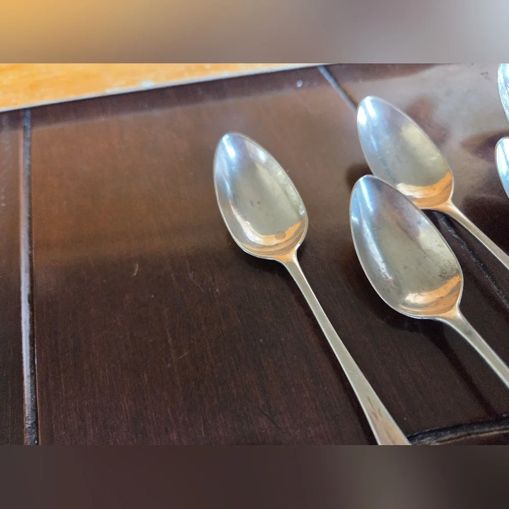 L Sayre Coin Silver Teaspoons (6)